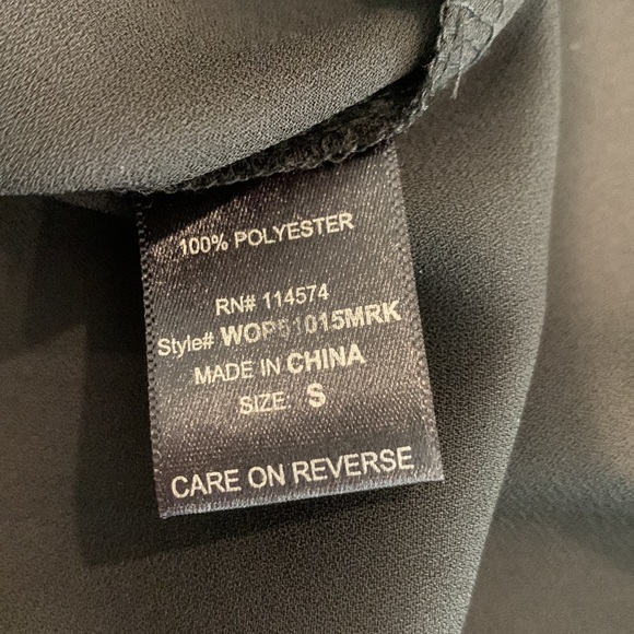 Pleione Women’s Black Button-Tab Sleeves Top (Size S) - Picture 5 of 5